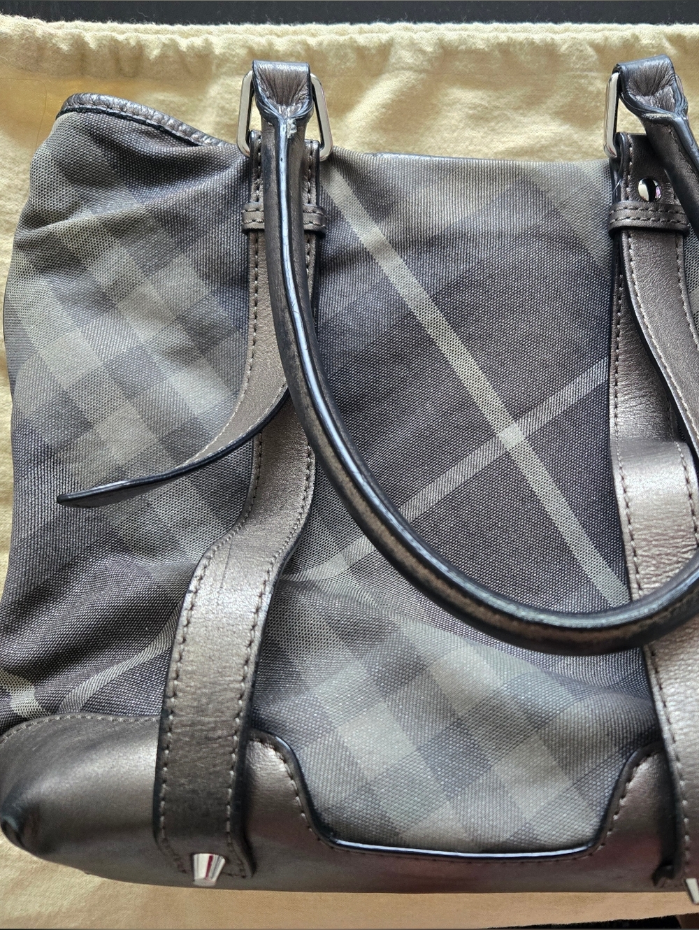 Burberry Metallic Cotton Tote - Picture 2 of 7